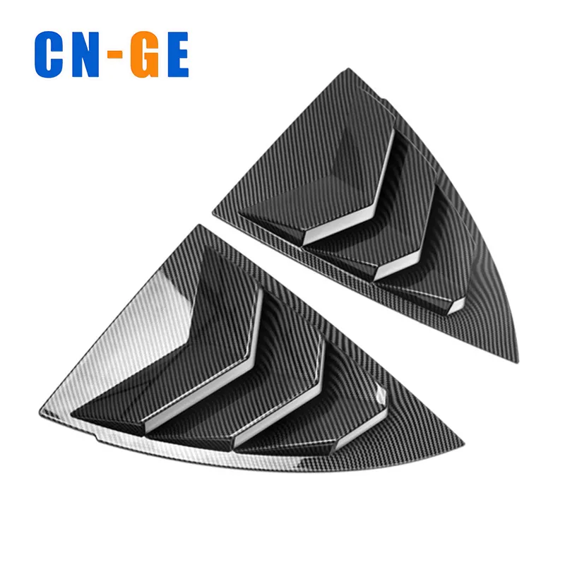 Plastic ABS gloss Black ro Carbon fiber look Vent Window Louvers Cover Trim For Tesla Model Y Accessories 2019+