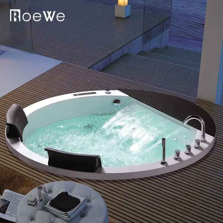 מוטבע מים hydromassage מקורה אמבטיות ספא אקריליק לבנות אמבטיה עיסוי עגול זרוק-ב אמבטיות