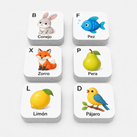 Cartes d'apprentissage éducatives pour enfants avec logo personnalisé, cartes d'association espagnoles, cartes flash pour l'apprentissage des images et des mots pour les tout-petits