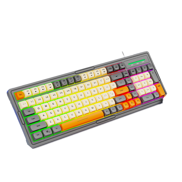 Km2000 Wired Mechanical Keyboard Mouse Set with Dazzling LED Backlight USB Interface for Gaming on Notebook Computer New Product