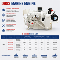 Moteur diesel marin SCDC SDEC série D683 D683ZLCA3B de remplacement pour 6CTA8.3 8.3L 225kw 306HP 2300rpm pour constructeur de catamarans et yachts