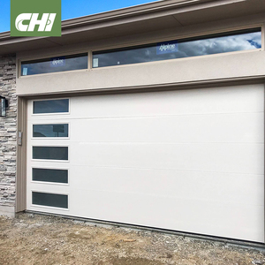 Porte de <span class=keywords><strong>garage</strong></span> CHI Premium 12x8 en acier isolé avec design moderne encastré et fenêtre résistante au vent - Product Image 1