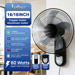 Ventilador de Pared de 16 Pulgadas, 50W, Cinco Aspas, Control Remoto Digital, Oscilante, Refrigeración, para Suministro Industrial Global, Venta al Por Mayor - Product Image 3