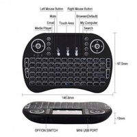 Mini Teclado Inalámbrico I8 Rii 2.4G Retroiluminado, Mini Mouse Inalámbrico I8 con Panel Táctil