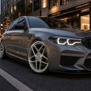 Rines Forjados de Grado Aeroespacial, Cinco Radios, Pulidos, para BMW Serie M, <span class=keywords><strong>AMG</strong></span>, Audi RS, Porsche Turbo, Lamborghini, Ajuste Personalizado - Product Image 2