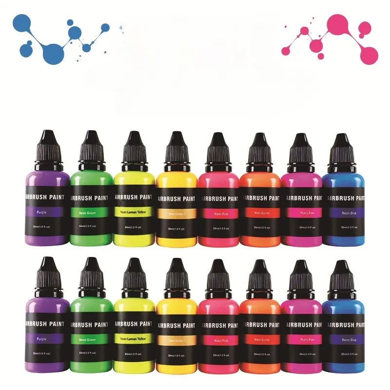 Fluorescerende Acrylverf Set Van 6 Kleuren | 4 Oz Flessen | Student Neon Kleuren Acryl Schilderij Pak Ambachtelijke Verf Voor Kunstenaars