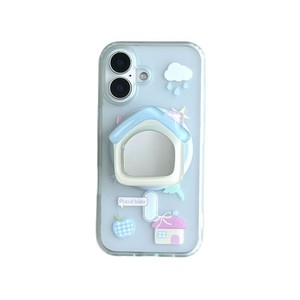 เคสโทรศัพท์แม่เหล็กติดกระจกบ้านพักตากอากาศสีฟ้าน่ารัก สำหรับ iPhone 17 Pro Max 16 15 14 ผู้หญิง - Product Image 5