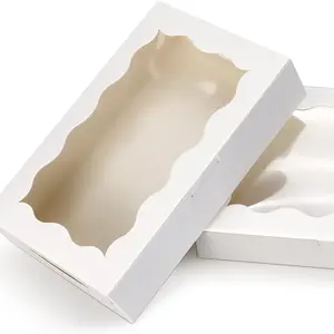 Custom square gift packaging kraft cardboard paper box with transparent window For Scarf Gift Packaging