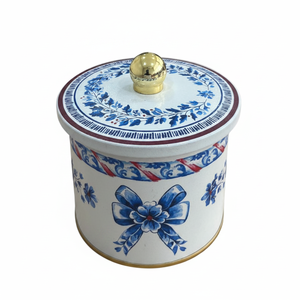 Blue <b>Nutcracker</b> & Festive Wreath Design Metal Canister Knob Handle 120x107mm Classic Holiday Decor Kitchen Storage - Product Image 2