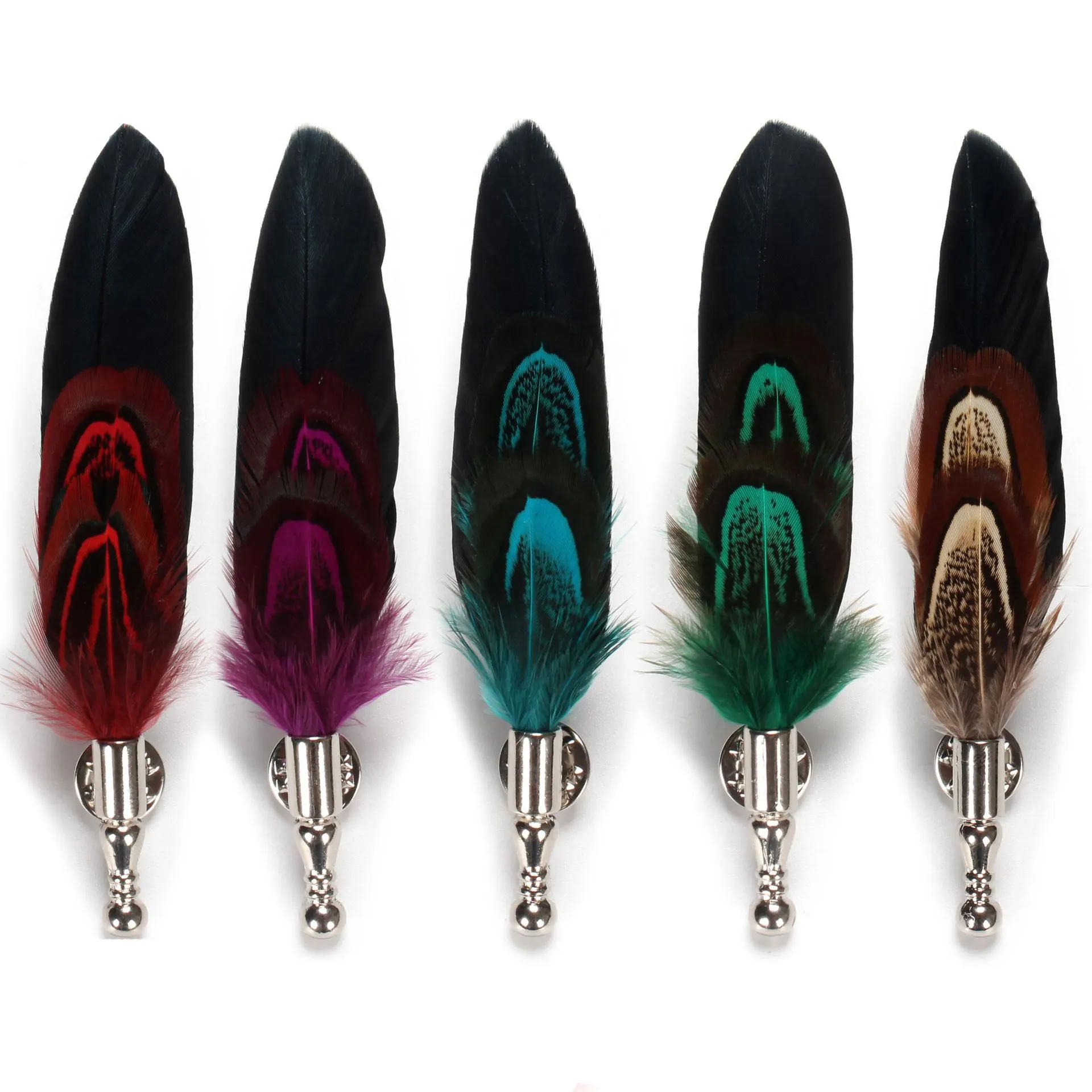 Men Women Novelty Feather Brooch Lapel Pin Brooches Lapel Pins Dress Suit Accessory Gift