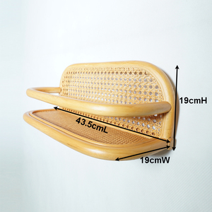 Étagère murale <span class=keywords><strong>en</strong></span> <span class=keywords><strong>rotin</strong></span>, décoration murale, 1 pièce, présentoir de rangement, Design, suspension - Product Image 2