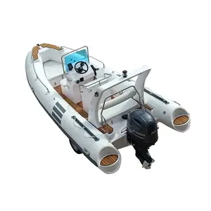 CE 5.2m chine Hypalon Sport RIB bateau coque en fibre de verre gonflable bateau de pêche 520 nervure avec moteur