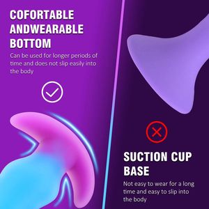 Ensemble de 4 bouchons anaux d'entraînement en silicone pour débutants avec base évasée pour adultes - Product Image 6