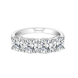 ओहलान थोक के गहने 2ct राउंड कट 925 स्टर्लिंग सिल्वर अनातोस्सनाइट रिंग महिला लड़कियों के लिए शादी बैंड - Product Image 2