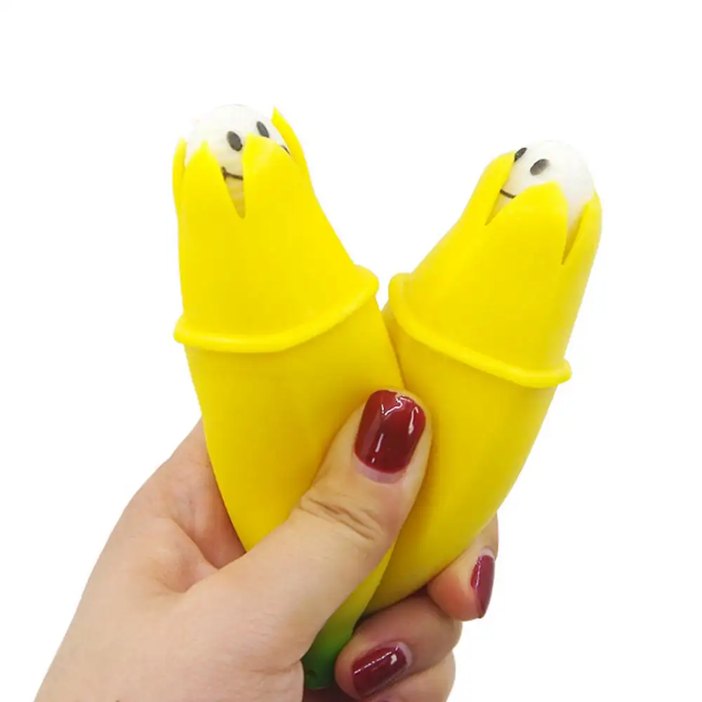 Schlussverkauf blühende lustige Bananespielzeuge Anti-Stress-Lifetrick-Spielzeug mit Lächelndem Gesicht Bananen-Quetsch-Spielzeug für Erwachsene