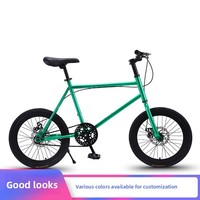 Vélo de route rigide en acier à haute teneur en carbone avec pneus pleins, frein à roue libre, freins à double disque ; conception compacte de 20 pouces
