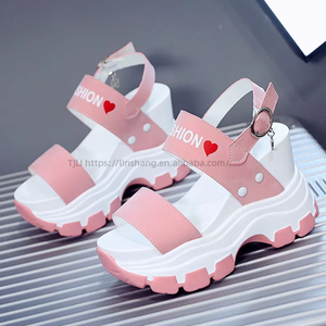 Stock Fashion Casual Sneakers Black Wedge High Heels Sandals Platform Shoes for Women and Ladies - Product Image 6