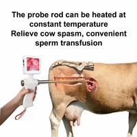 Outil professionnel d'insémination artificielle du bétail avec sonde de massage vibrante à chauffage constant et écran rotatif pour ferme bovine