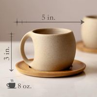 Tasse à café et thé en céramique avec couvercle repose-thé 8 oz Idéal pour le thé latte cappuccino ou l'espresso Tasse d'art en porcelaine non émaillée