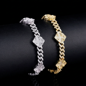 Fashion Four Leaf Clover Cuban Bracelet Pass Diamond Tester S925 Silver Hip Hop Bracelet VVS Moissanite Clover Cuban Bracelet - Product Image 1