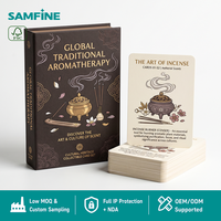 Cartes de culture aromatique personnalisées en gros, cartes éducatives OEM sur l'art et les senteurs de l'encens, coffret de collection avec boîte de style livre