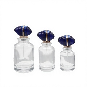 Round 80ml Clear Crystal Glass Empty <b>Perfume</b> <b>Spray</b> <b>Bottles</b> Cosmetic Fragrance Containers With Crimp Pump Caps - Product Image 3