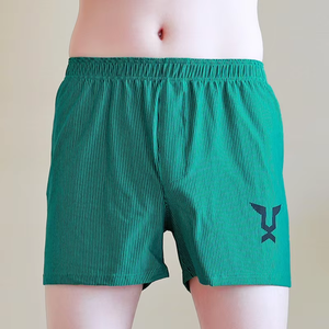 Custom <strong>Men's</strong> Boxer <strong>Briefs</strong> with Sexy Factory-Wide Seam Woven Striped Pattern Breathable Digital Printing Logo Wholesale Underwear - Product Image 4