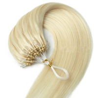 Extensions de cheveux humains en micro-tresses, qualité stable, pointes épaisses, micro-liens, cheveux vierges bruts, double tirage
