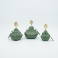Islamitische tafeldecoratie groen wit decoratieve snack opbergdoos dadels noten snoep cadeau Eid Ramadan snoepvaas