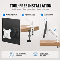 Innovador Soporte de Monitor con Movimiento Completo, Capacidad de 2-9 kg, Soporte de Escritorio VESA con Ajuste de Inclinación, Giro y Pivotación para Juegos y Oficina