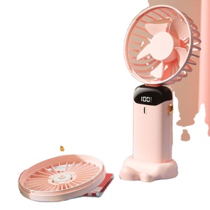 Ventilateur portable d'aromathérapie pliable à affichage numérique, à suspendre au cou avec cordon, idéal pour l'été - Product Image 1