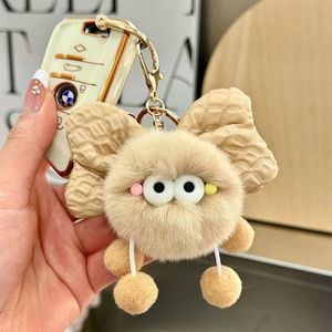 Porte-clés en peluche boule de charbon mignonne de haute qualité avec nœud, vente en gros, porte-clés en peluche moelleux avec pompon, jouets pour enfants, fournisseur de cadeaux - Product Image 2