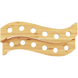 2026 outils de support de crème glacée en bambou naturel S Wave support Tamaki d'affichage de cône alimentaire à plusieurs niveaux peut contenir jusqu'à 12 cônes - Product Image 4