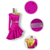 Robe de compétition latine pour femmes, couleur unie, une seule manche, franges, perles, asymétrique, confortable, haute qualité, strass