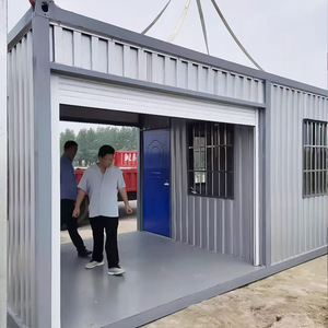 Painted Steel Container Security Booth With <b>Turnstile</b> Access Control For Construction Site Guard Room - Product Image 2