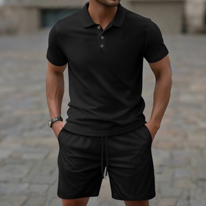 Men's Summer Casual Polo Shirts Shorts Pants <b>Set</b> Breathable Soft Fabric Stand Collar Casual Suit for Men - Product Image 4