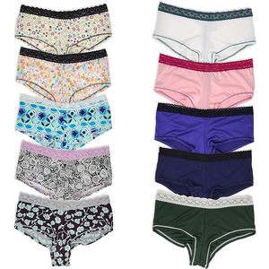 Paquete de 10 Braguitas Tipo Boyshort para Mujer FOXA, Cintura Media, Sin Costuras, Microfibra, Nailon, Spandex - Product Image 5