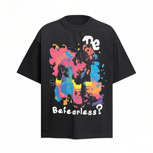 T-shirt pour hommes avec impression directe en spray à effet 3D 100% coton - Product Image 2