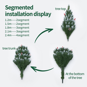 Pointed <b>Spray</b> White Pine Cones Red Berries Eco-friendly PVC Material Metal Stand Christmas Tree Hotel Mall Decoration <b>Set</b> - Product Image 5