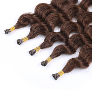 Extensions de cheveux Remy à double tirage avec pointes pré-collées V/<span class=keywords><strong>U</strong></span>/I, 100% cheveux humains, extensions de cheveux I-tip à double tirage - Product Image 1