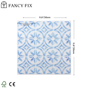 Azulejos de Pared Autoadhesivos con Diseño Floral Moderno, Impermeables para Baño, Fáciles de Remover, Material PET, Tamaño 30x30cm, Grosor 0.10mm, 1 Año - Product Image 5