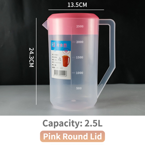 थोक 2.5l 5l बड़ी क्षमता वाले ठंडे पानी केटल जूस पिचर फूड ग्रेड पीपी प्लास्टिक ढक्कन और पैमाने के साथ - Product Image 4