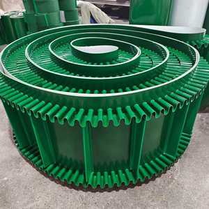 Cinta transportadora de PVC industrial verde con polipasto trepador plano y antideslizante de superficie lisa para almacenamiento en stock - Product Image 4