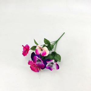 زهرة الجنائز الاصطناعية 7 شوك بانسي بوش زهرة القبر الديكور التذكارية التابوت الديكور زهرة التابوت - Product Image 2