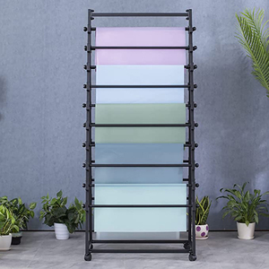 JH-Mech Giá Sắp Xếp Khăn Quàng Cổ Có Thanh Ngang Di Chuyển Giá Trưng Bày Giấy Kim Loại Gói Tự Do Hai Mặt Có Bánh Xe - Product Image 3