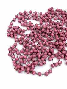 Catena di perline del <span class=keywords><strong>rosario</strong></span> personalizzata fatta a mano da 6 mm con pietre naturali e cristalli combinati con rotolo di perno in bronzo antico - Product Image 6