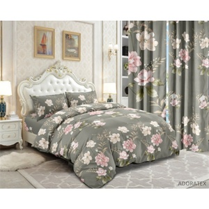 Ensemble de draps de lit 6 pièces Ensemble de draps de lit avec rideaux pour chambre à coucher et hôtel Ensemble de literie de haute qualité - Product Image 1