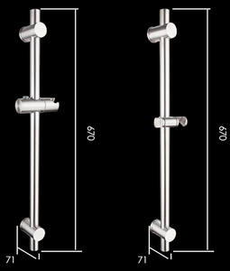 Support de <span class=keywords><strong>douche</strong></span> mural réglable en hauteur/<span class=keywords><strong>angle</strong></span>, en acier inoxydable brossé, barre de <span class=keywords><strong>douche</strong></span> coulissante - Product Image 6