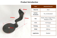 OUYA Moderne Stahl-Treppengeländer- und Handlaufhalterungen 95x110mm Verzinkt Lackierbar für den Innenbereich