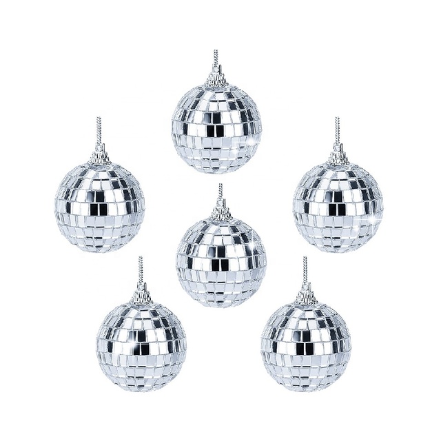 Disc Bauble Ornament Mirror Disco Ball Silver/Gold Reflective Hanging Ball for Party & Xmas Christmas Decor